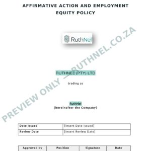 affirmative action and employment equity policy ruthnel