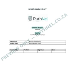 disciplinary policy ruthnel