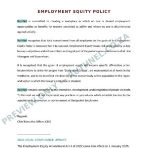 employment equity policy ruthnel