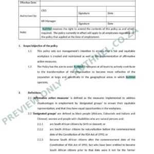 employment equity and affirmative action policy ruthnel