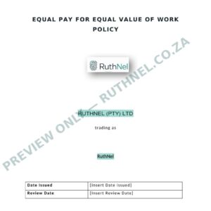 equal pay for equal value of work policy ruthnel