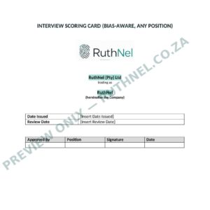 interview scoring card ruthnel