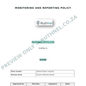 monitoring and reporting policy ruthnel