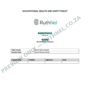occupational health and safety policy ruthnel