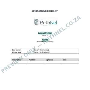 onboarding checklist ruthnel