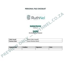 personal file checklist ruthnel