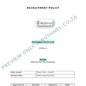 recruitment policy ruthnel
