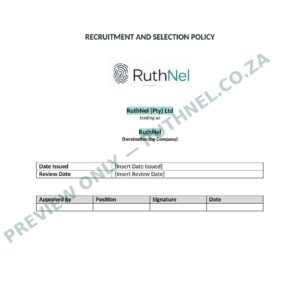 recruitment and selection policy ruthnel
