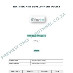 training and development policy ruthnel